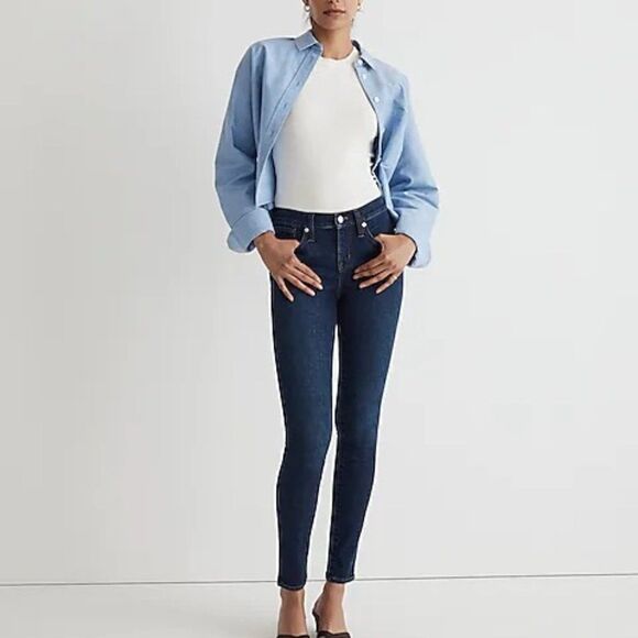 NWT Madewell Slim Straight High Rise Blue Jeans Size W23 - Picture 1 of 12